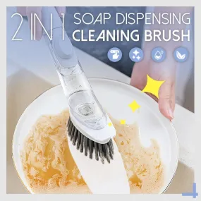 2 in 1 Soap Dispensing Cleaning Dishwasher Brush