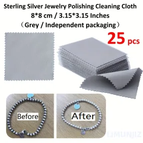 25pack Silver Polishing Cloths for Sparkling Jewelry