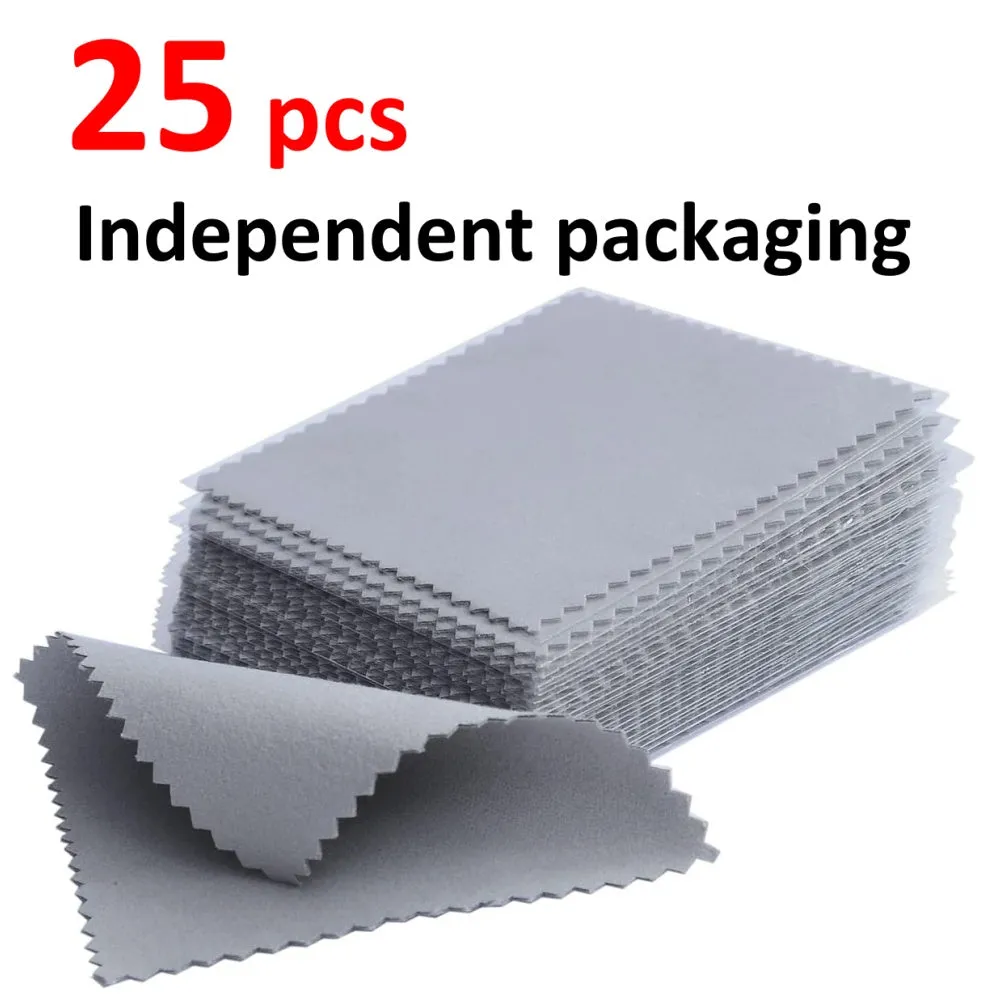 25pack Silver Polishing Cloths for Sparkling Jewelry