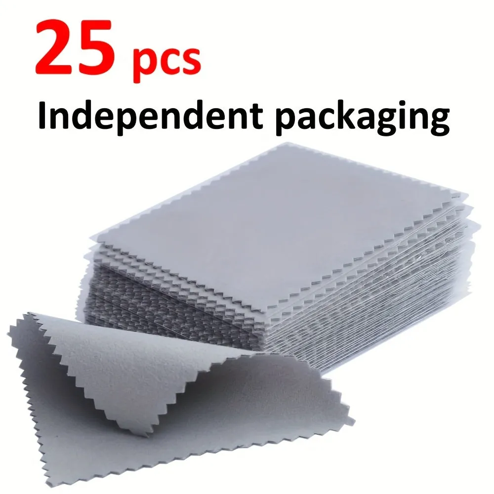 25pack Silver Polishing Cloths for Sparkling Jewelry