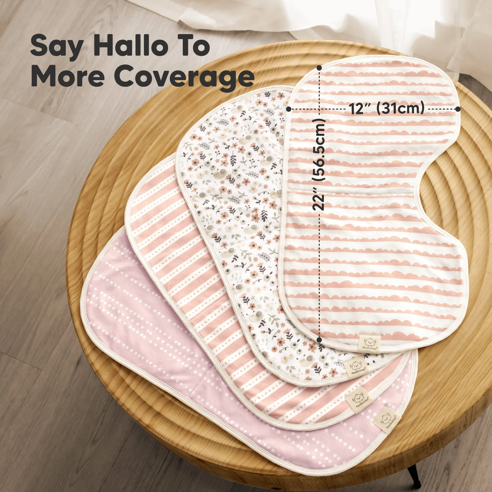 4-Pack Hallo Burp Cloths (Sweet Charm)