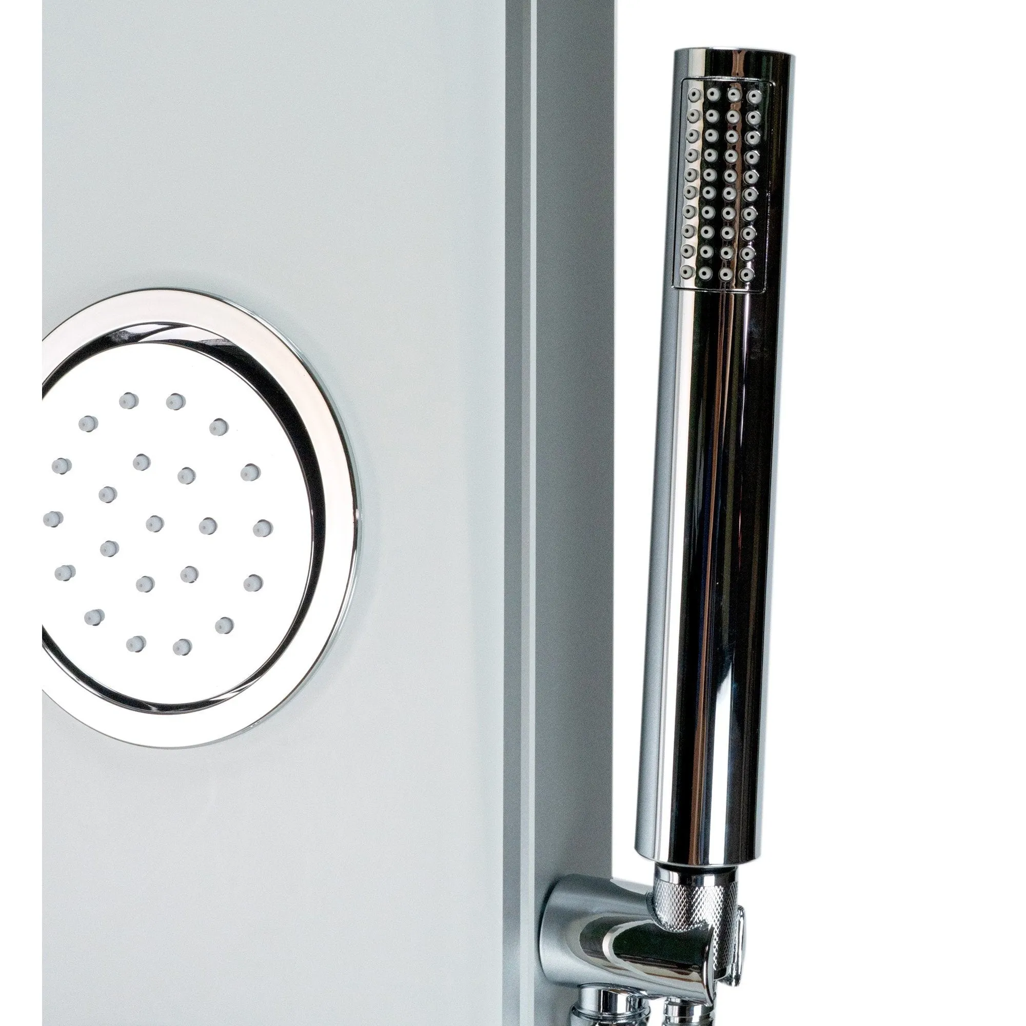 ALFI Brand ABSP50W White Glass Shower Panel with 2 Body Sprays and Rain Shower