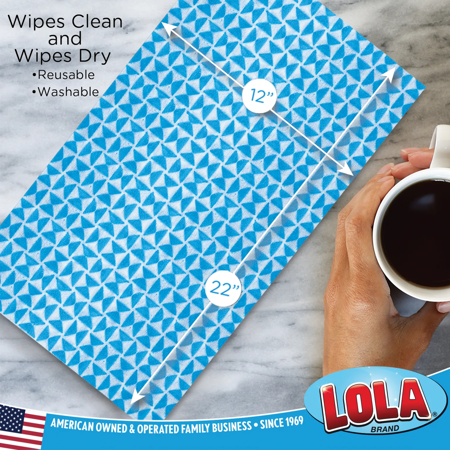Anti-Microbial Clean n' Wipe Cloths - Comparable to Clorox Handi Wipes - 6 pack