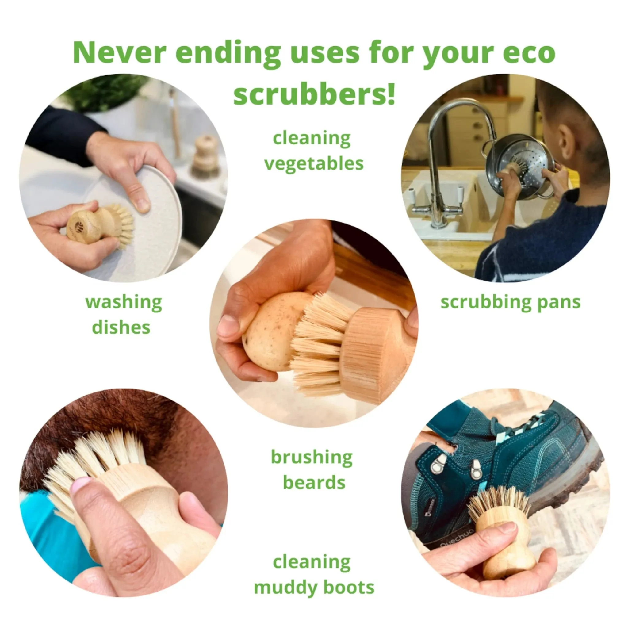 Bamboo & Sisal Scrubbing Brushes