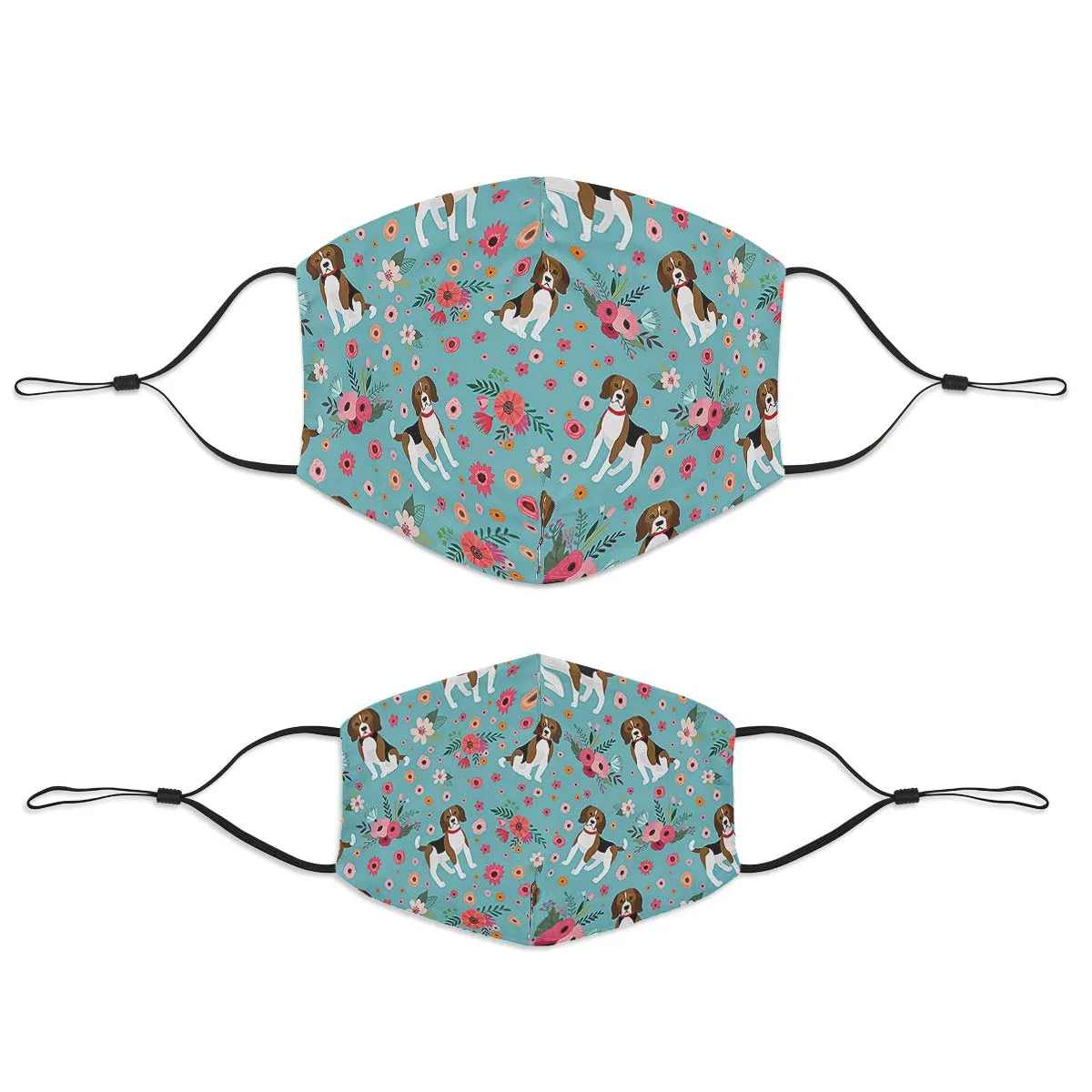 Beagle Flower Face Cover