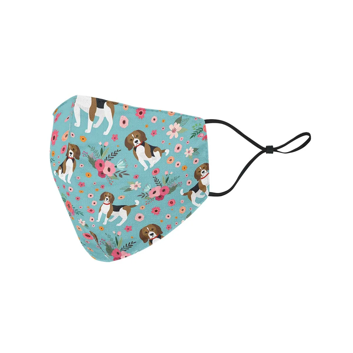 Beagle Flower Face Cover