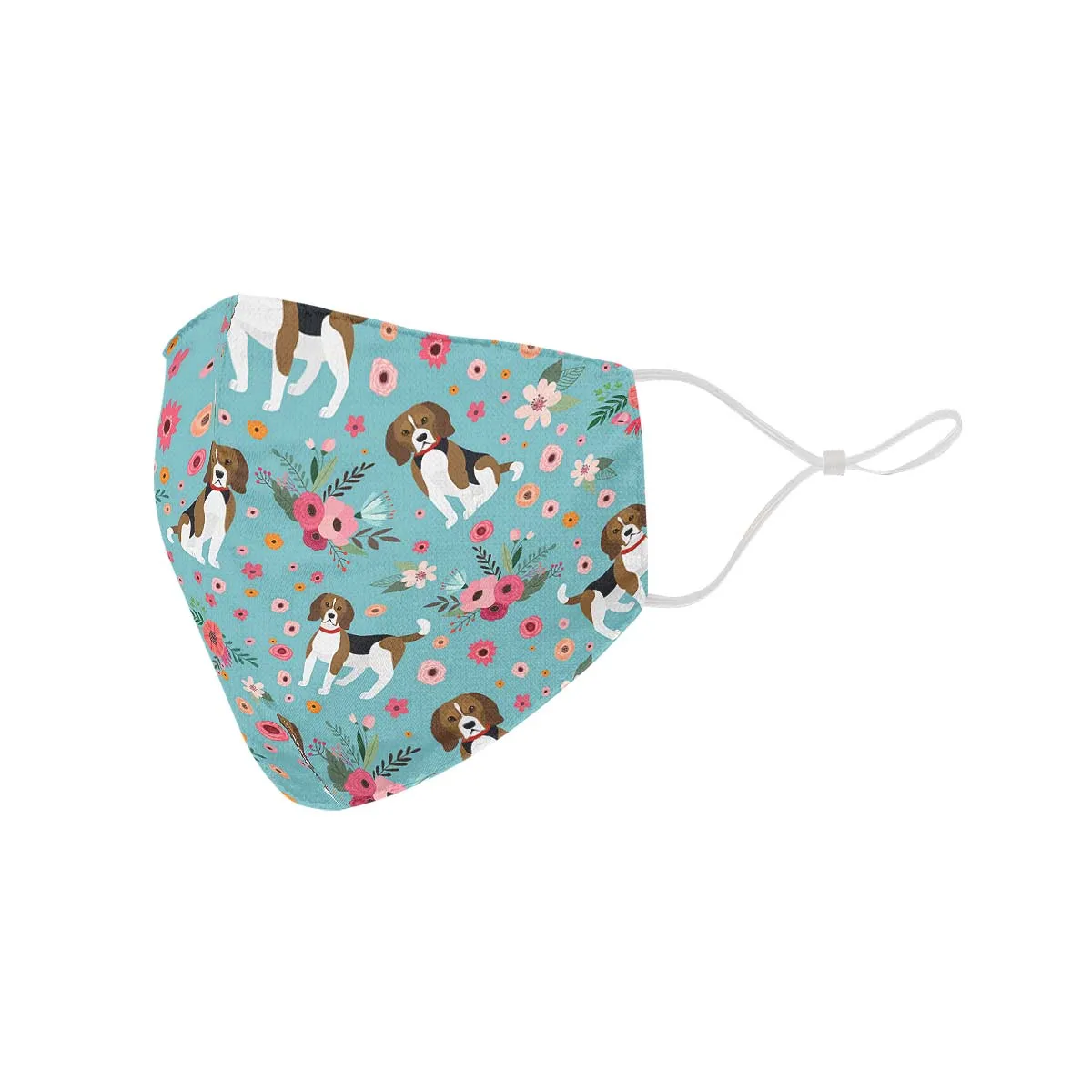 Beagle Flower Face Cover