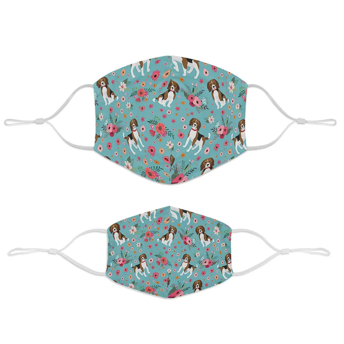 Beagle Flower Face Cover