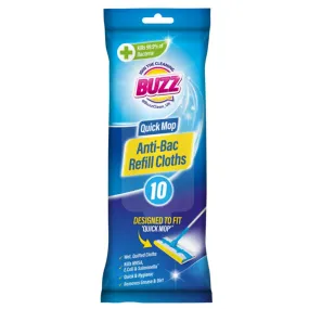 Buzz Anti-bac Quick Mop Refill Cloths 10 Pack
