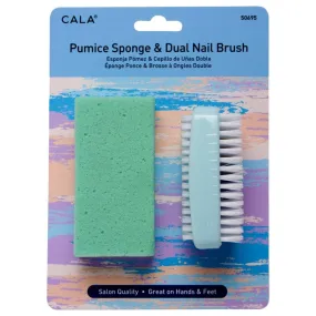 Cala Pumice Sponge & Dual Nail Brush: 2Pcs/PK