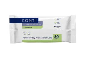 Conti® Large Flushable Cleansing Dry Wipe -  50 Wipes