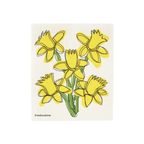 Daffodils Swedish Dishcloth