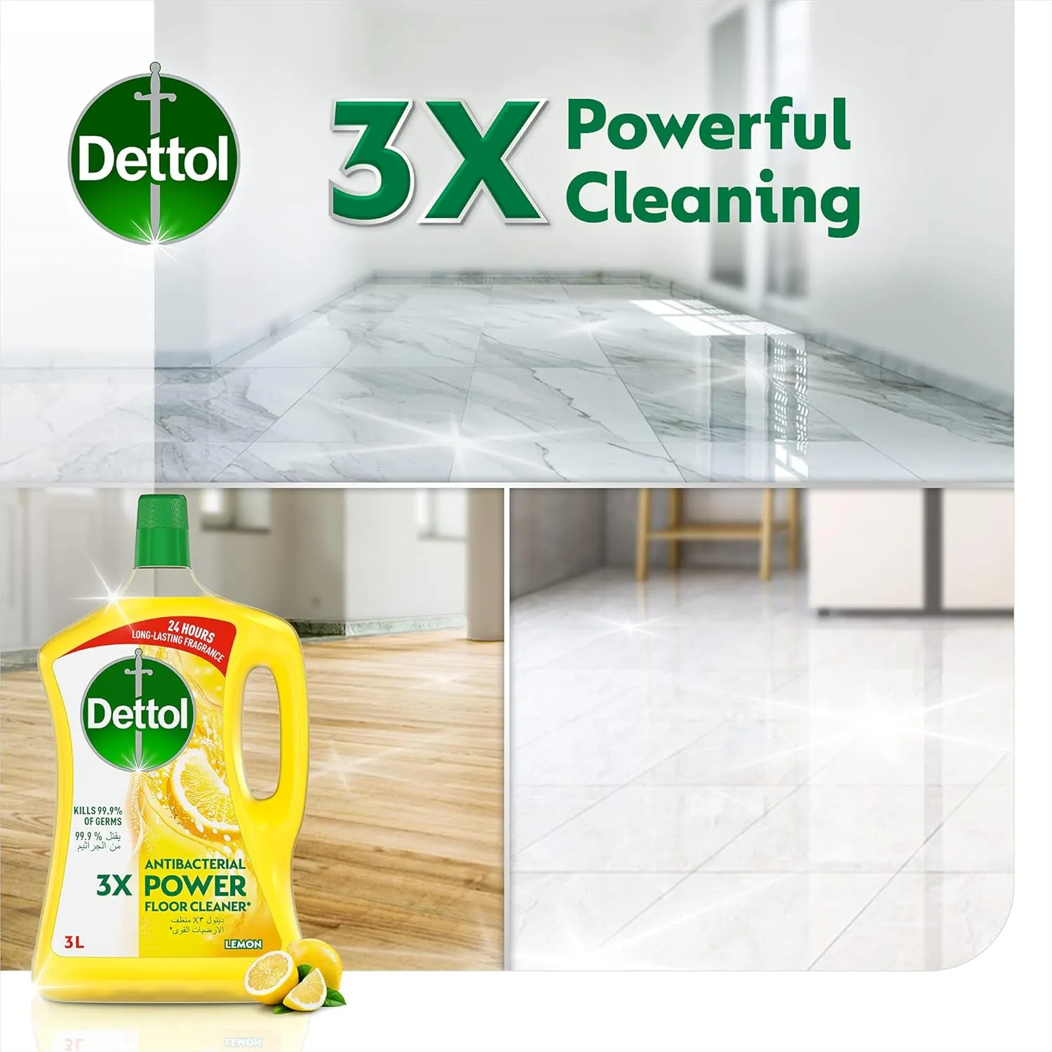 Dettol Multipurpose Floor Cleaner 3L Lemon