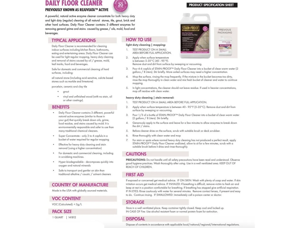 Dry Treat Rejuvenata Active Daily Floor and Bathroom Cleaner