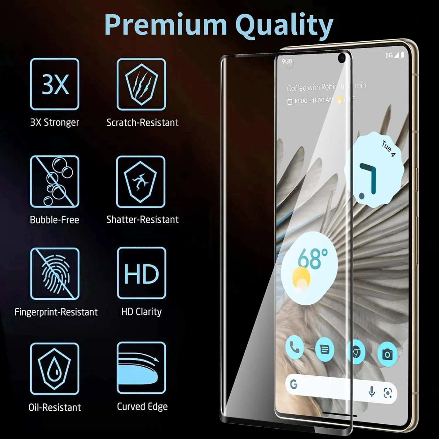 Entronix 2-Pack for Google Pixel 6a, Clear Tempered Glass Screen Protector