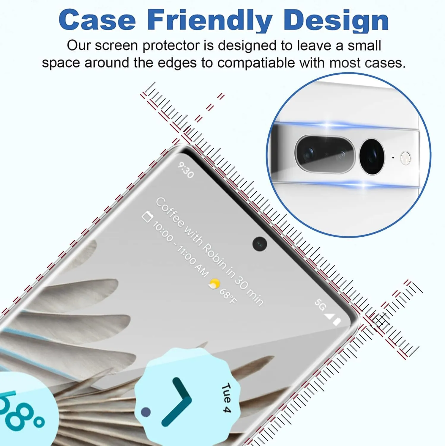 Entronix 2-Pack for Google Pixel 6a, Clear Tempered Glass Screen Protector