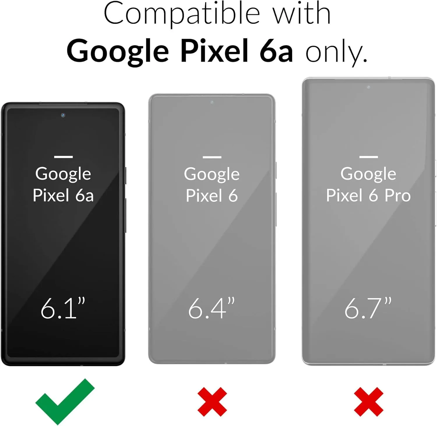 Entronix 2-Pack for Google Pixel 6a, Clear Tempered Glass Screen Protector