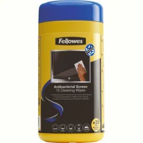 Fellowes Virashield Screen Cleaning Wipes Tub 75