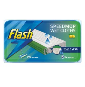 Flash Speedmop Hygienic WET CLOTHS Refills Lemon Speed Mop Multi Pack (24 per Pack)