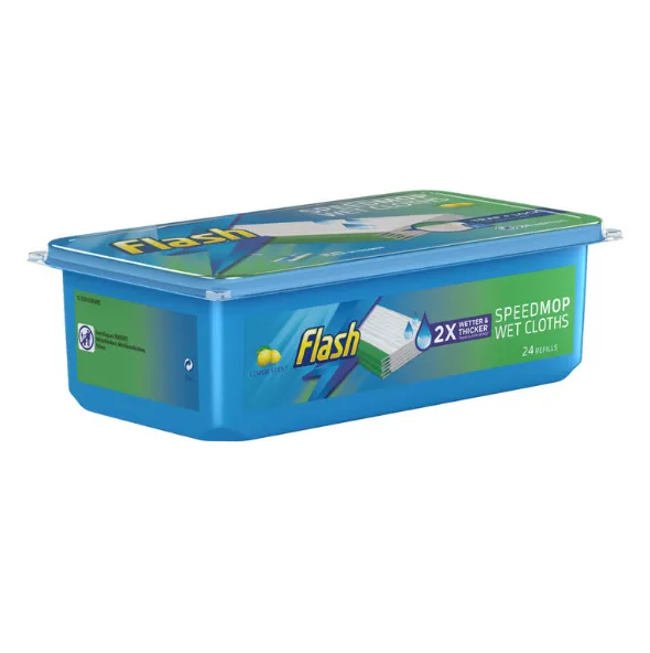 Flash Speedmop Hygienic WET CLOTHS Refills Lemon Speed Mop Multi Pack (24 per Pack)