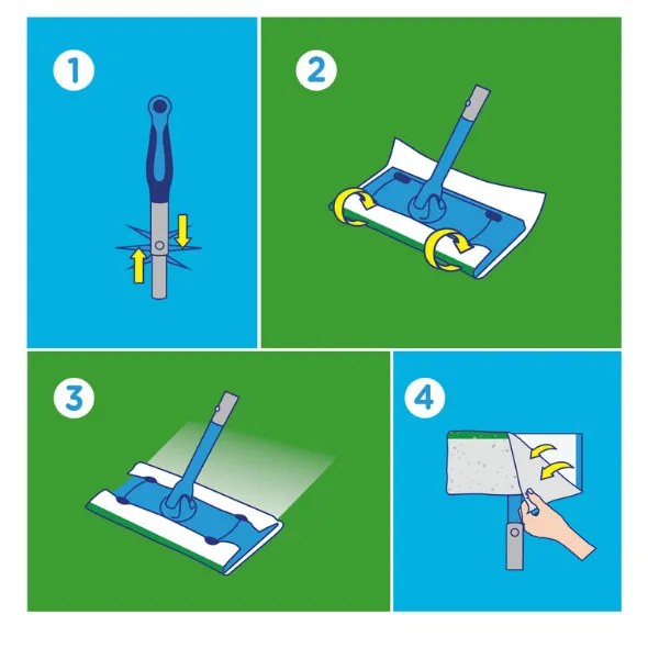 Flash Speedmop Hygienic WET CLOTHS Refills Lemon Speed Mop Multi Pack (24 per Pack)