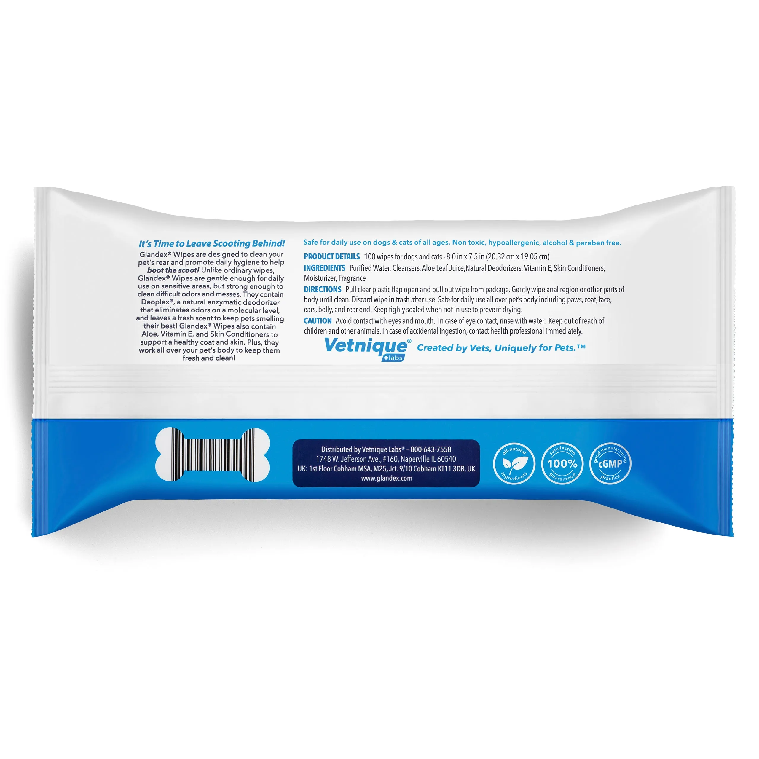 Glandex® Anal Gland Hygienic Pet Wipes - 100 Fresh Scented Wipes