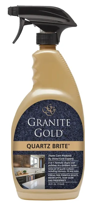 Granite Gold GG0069 Quartz Brite Cleaner, 24 oz, Liquid, Lemon Citrus, Clear/Slightly Hazy :EA: QUANTITY: 6