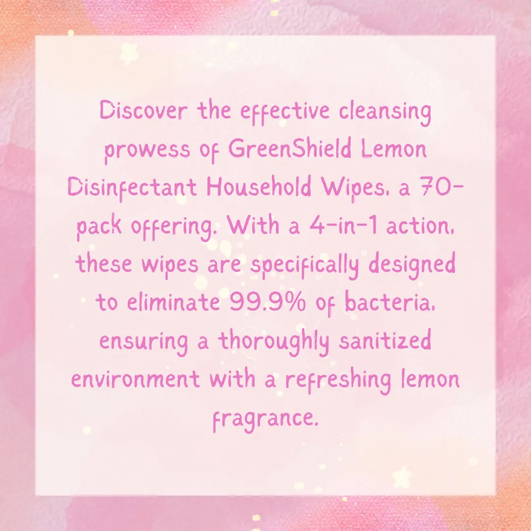 Greenshield HOUSEHOLD Surface Wipes 70 pack