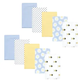 Hudson Baby Cotton Flannel Burp Cloths, Daisy Bee