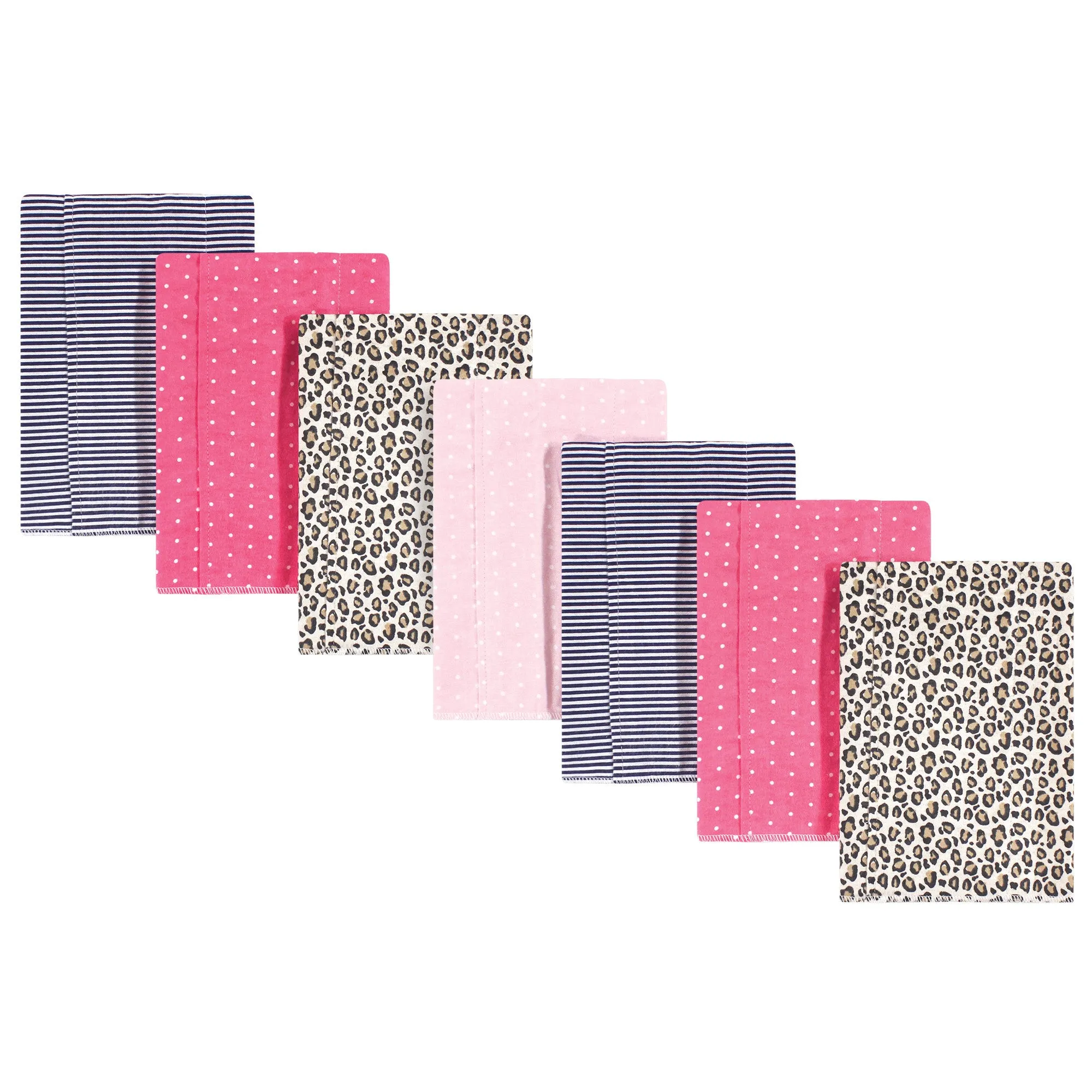 Hudson Baby Cotton Flannel Burp Cloths, Leopard