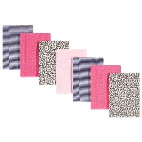 Hudson Baby Cotton Flannel Burp Cloths, Leopard
