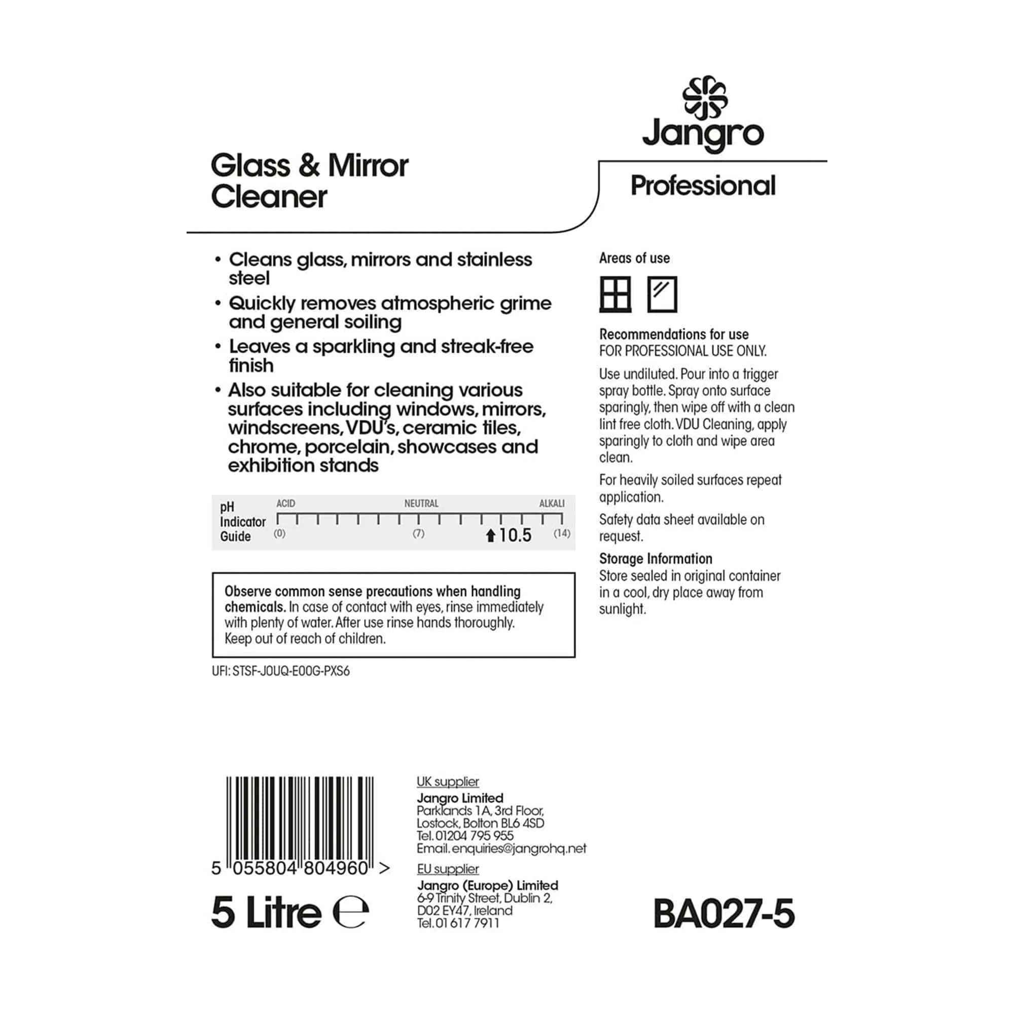 Jangro Glass Mirror Polish 5L