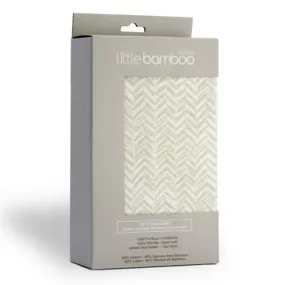 Little Linen Jersey Fitted Cot Sheet- Herringbone Whisper