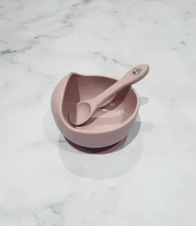 Luna Rose Dusty Pink Silicone Bowl & Spoon Set