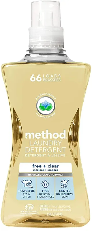 method 1126 Laundry Detergent, 53.5 oz Bottle, Liquid, Pleasant :EA: QUANTITY: 1