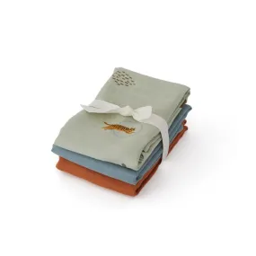 Muslin Square - Tiger - Pack of 3 - Green