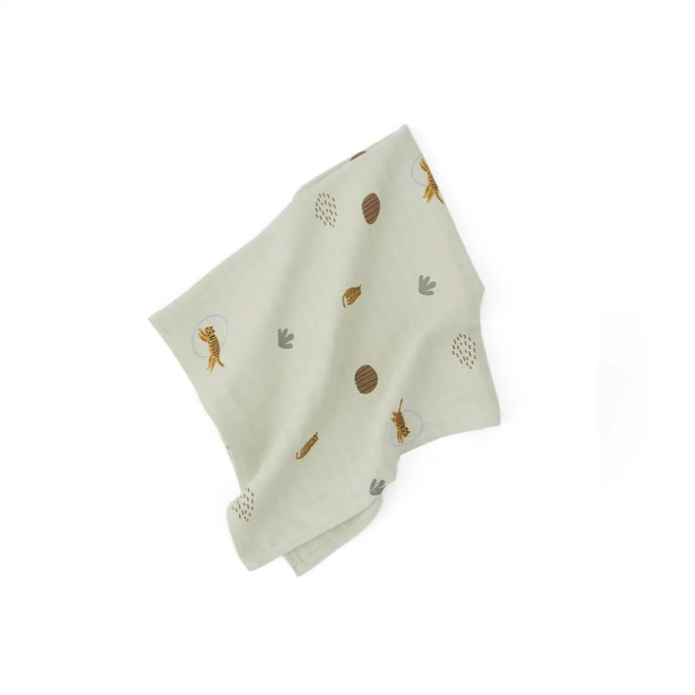 Muslin Square - Tiger - Pack of 3 - Green