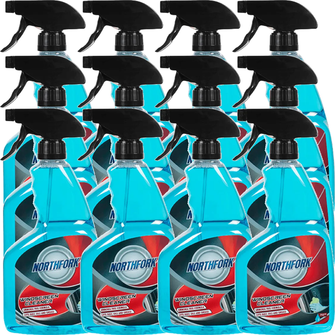 Northfork Window Glass Windscreen Cleaner Ammonia Free 750mL 12 Pack