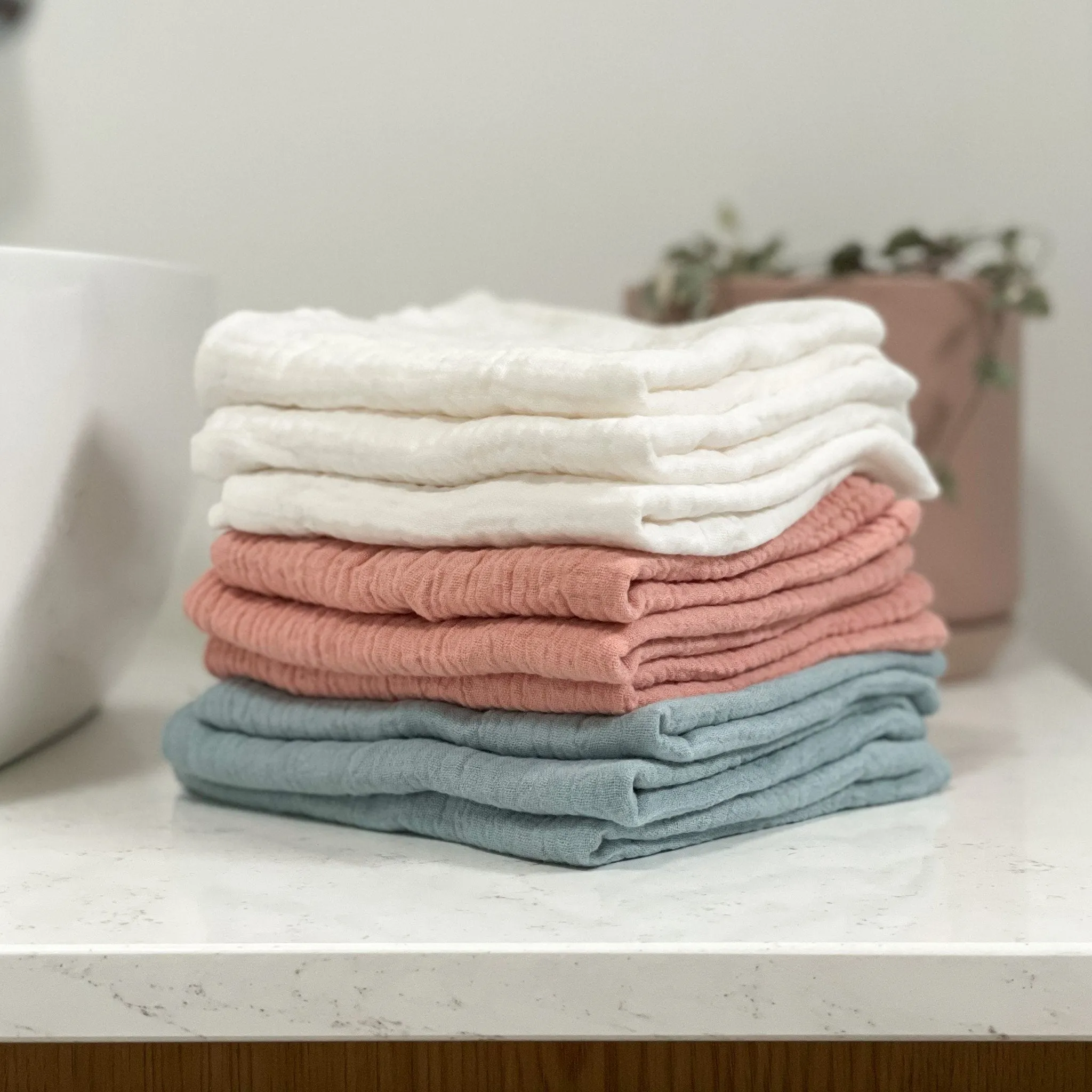 Ohbubs Cotton Washcloths - 3 Pack - Dusty Pink