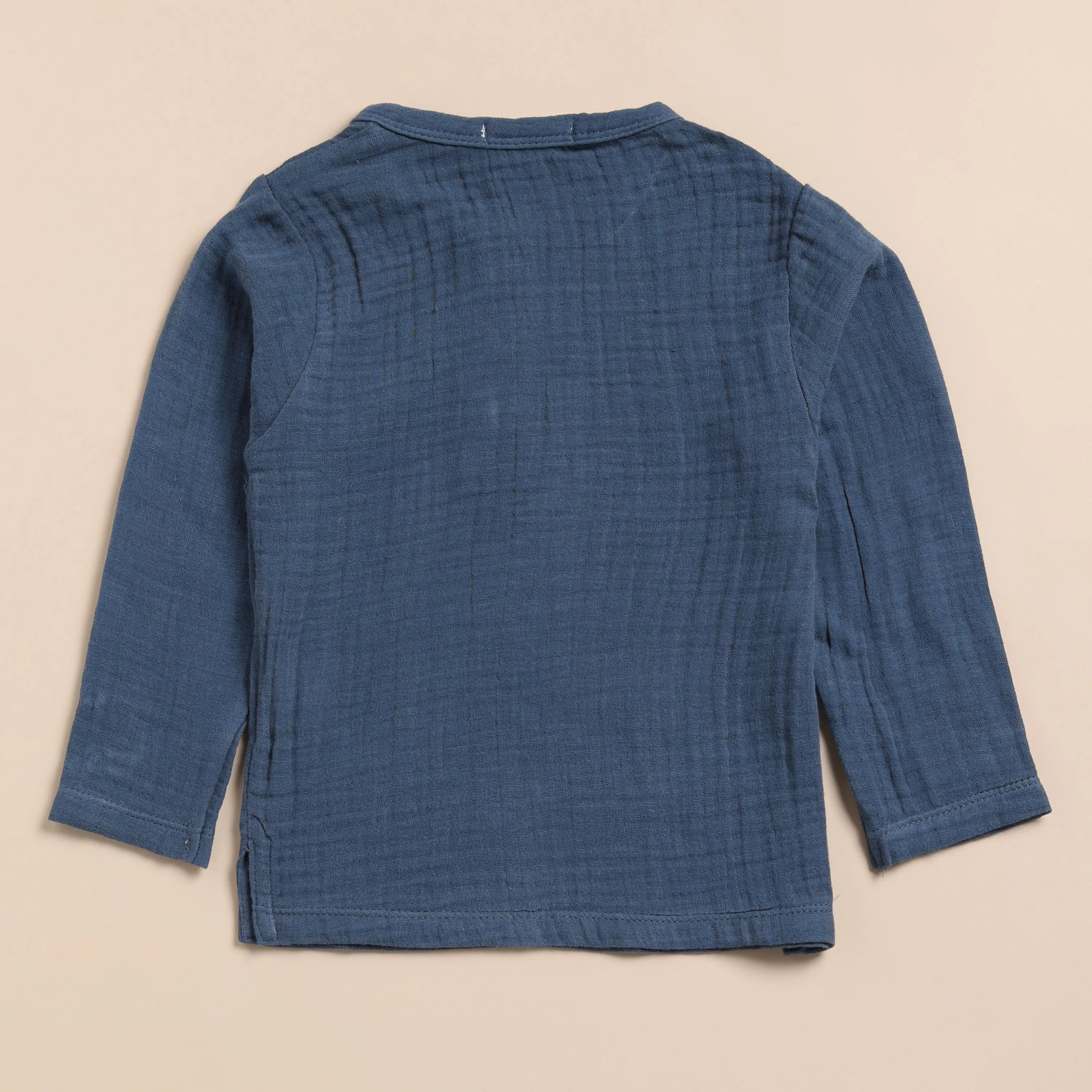 Organic Muslin Long Sleeve Henley T-Shirt
