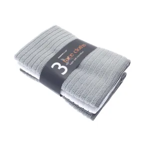 Pack Of 3 Super Soft Microfibre Face Cloths Wash Flannels 30cm