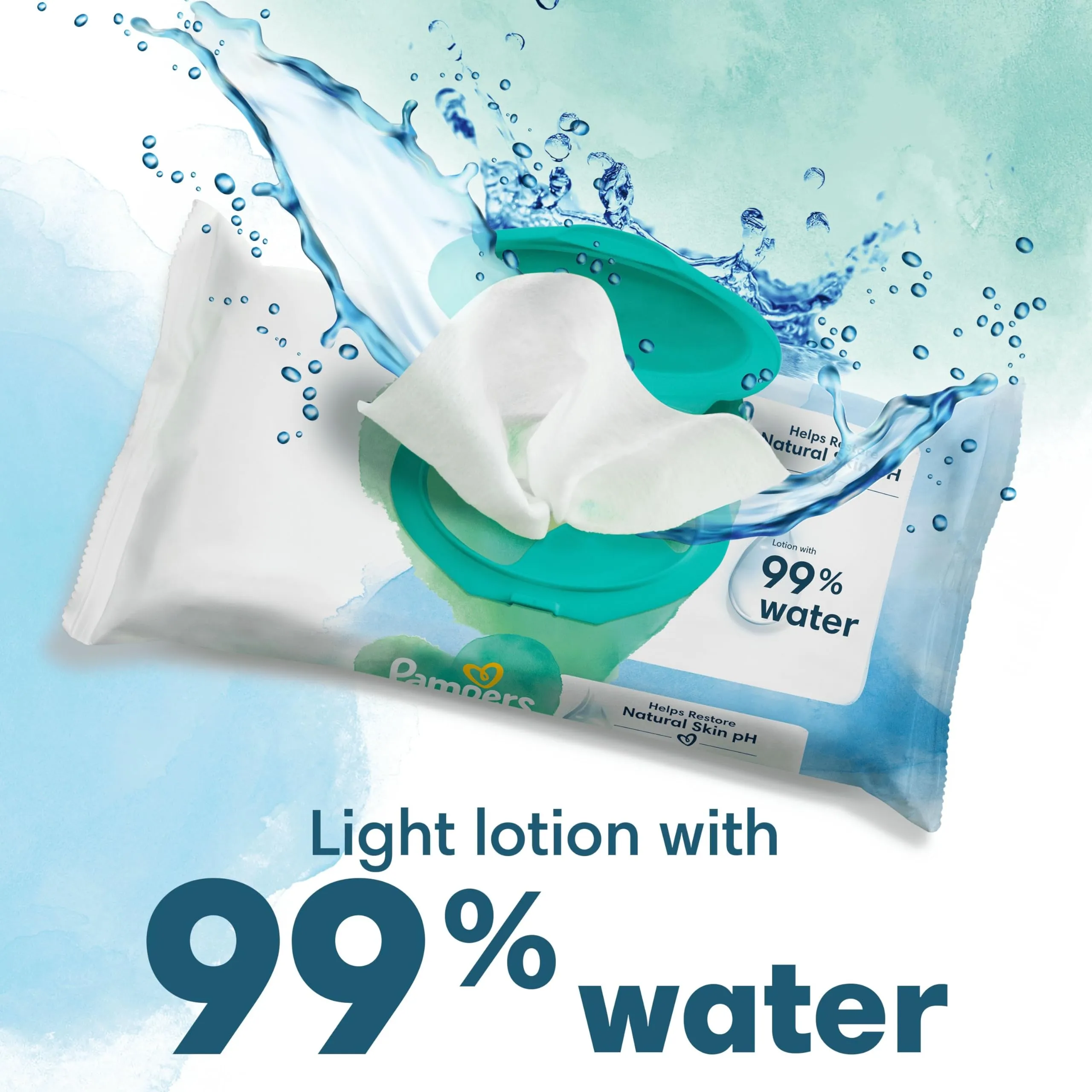 Pampers Baby Wipes Multipack, Harmonie Aqua, 864 Wet Wipes, Pure Skin Protection for Delicate Skin with 99% Water, Plastic Free