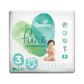 Pampers Pure Protection Size 3 (6-10Kg), 31 Diapers New