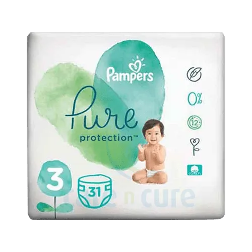 Pampers Pure Protection Size 3 (6-10Kg), 31 Diapers New