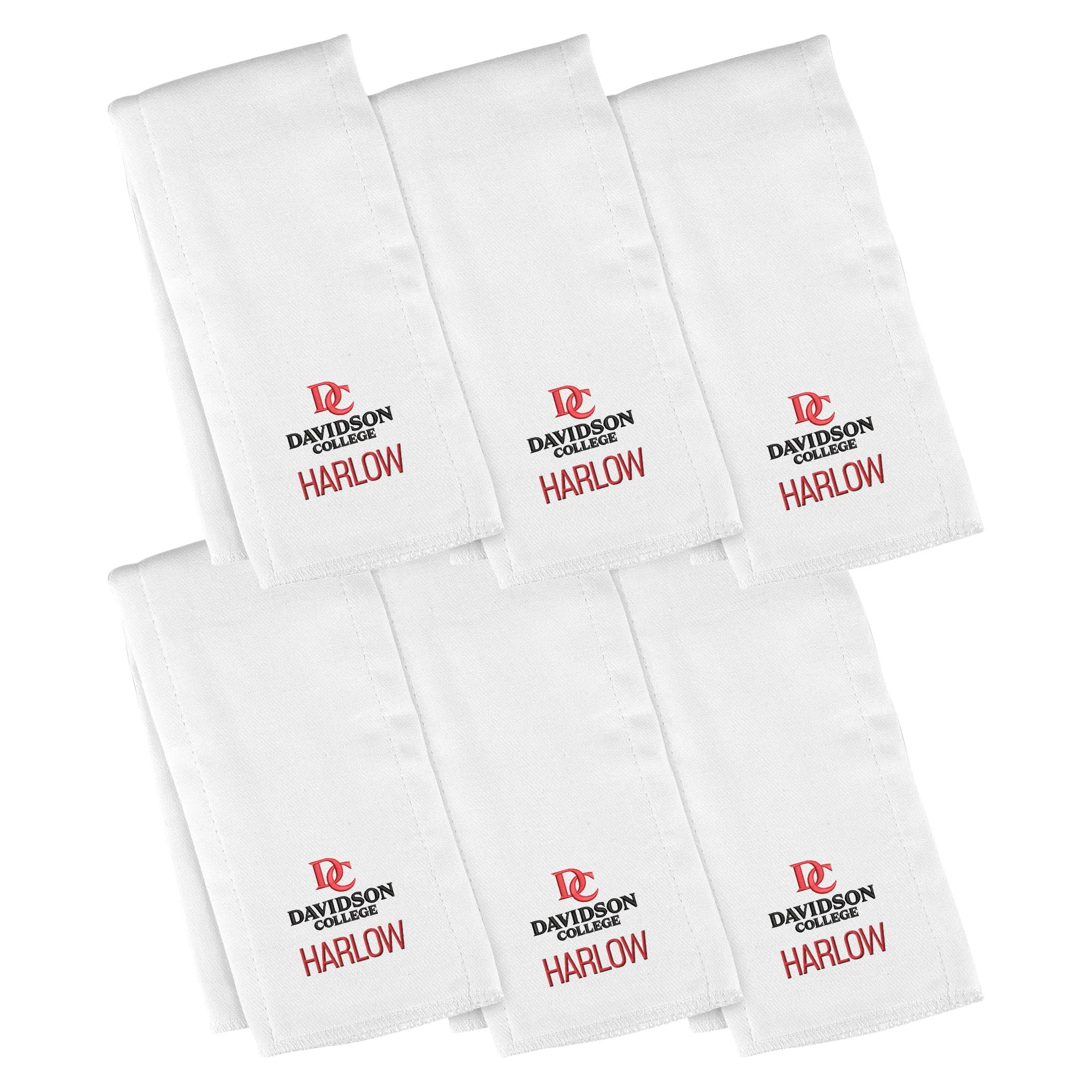 Personalized Davidson Wildcats Primary Lockup 6-Pack Burp Cloths