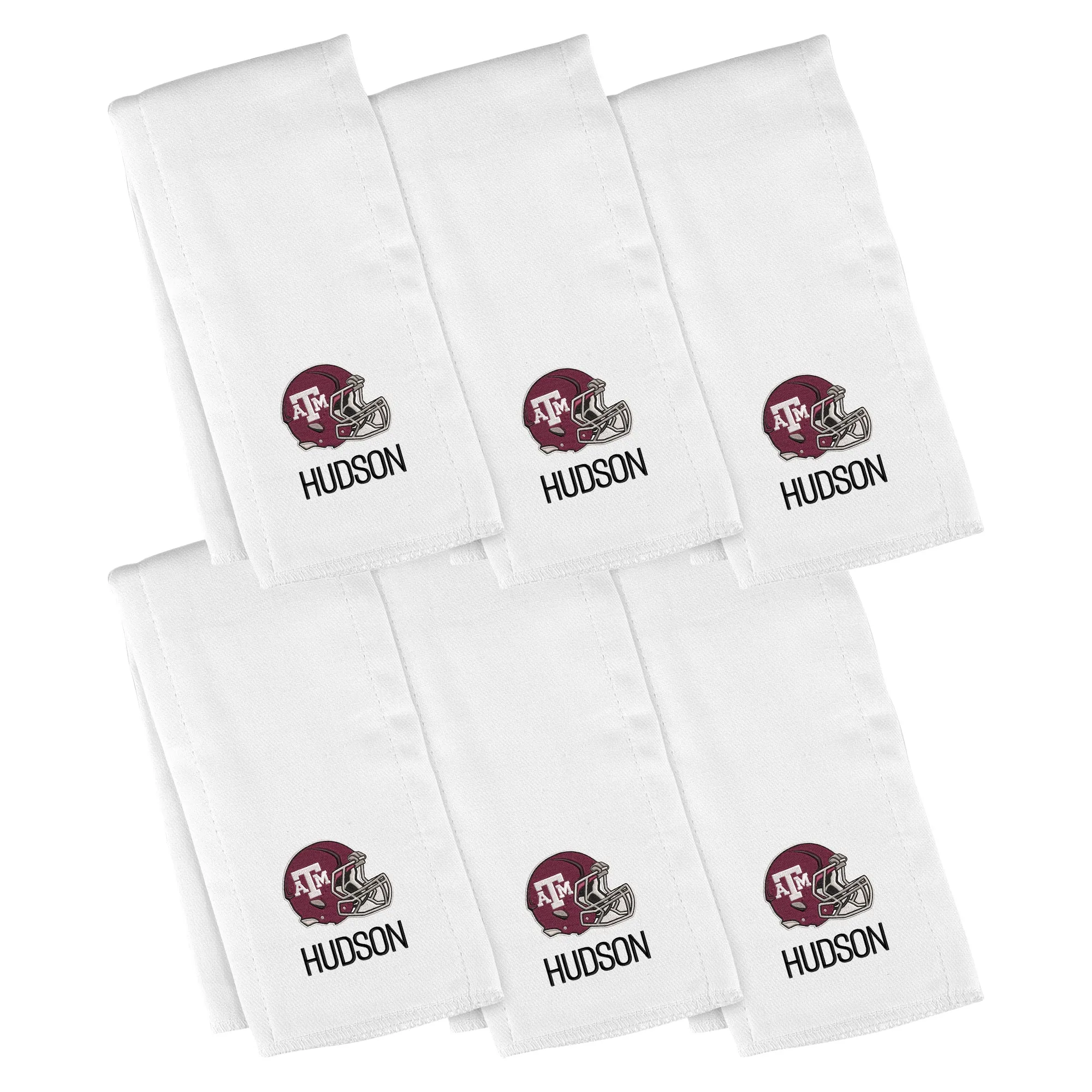 Personalized Texas A&M Aggies Helmet 6-Pack Burp Cloths