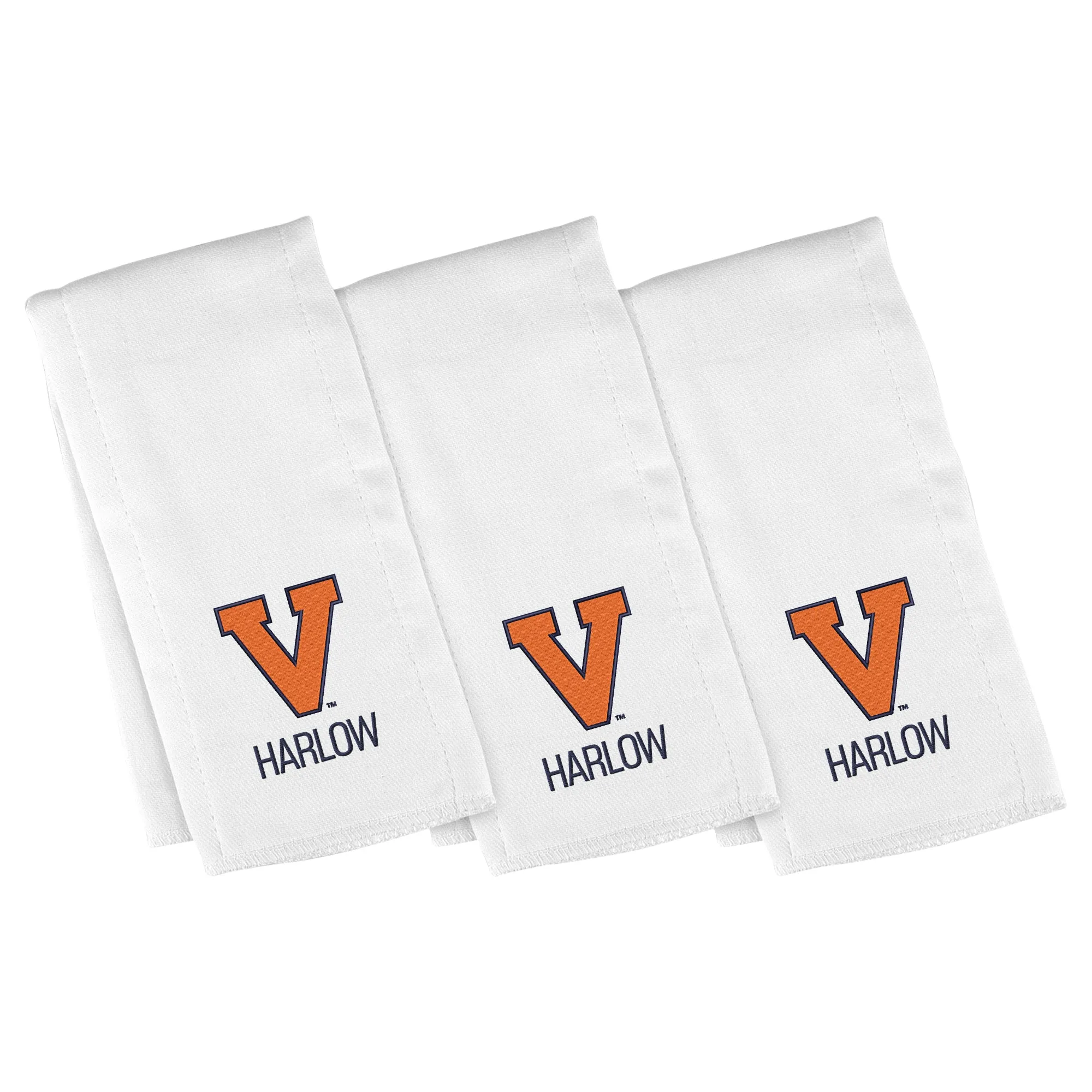 Personalized Virginia Cavaliers Institutional V 3-Pack Burp Cloths