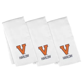 Personalized Virginia Cavaliers Institutional V 3-Pack Burp Cloths