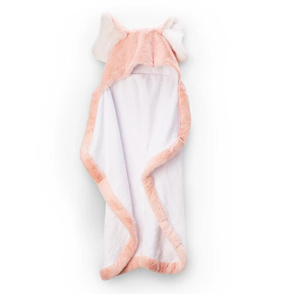 Plush Hooded Towel - Soft Pink