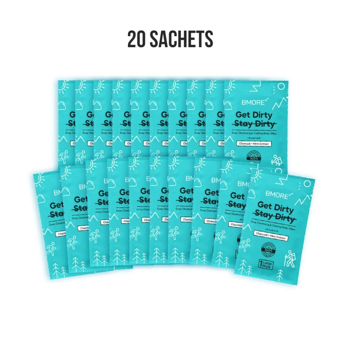 QUIPCO Commuter Anti UV Hat   BMORE Body Wipes - Pack of 20 Sachets